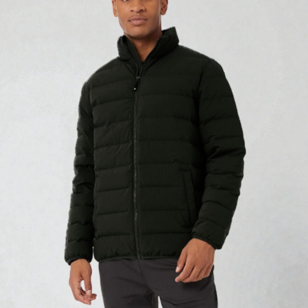 32 Degrees Heat ultra-light down packable puffer jacket black men's size M
